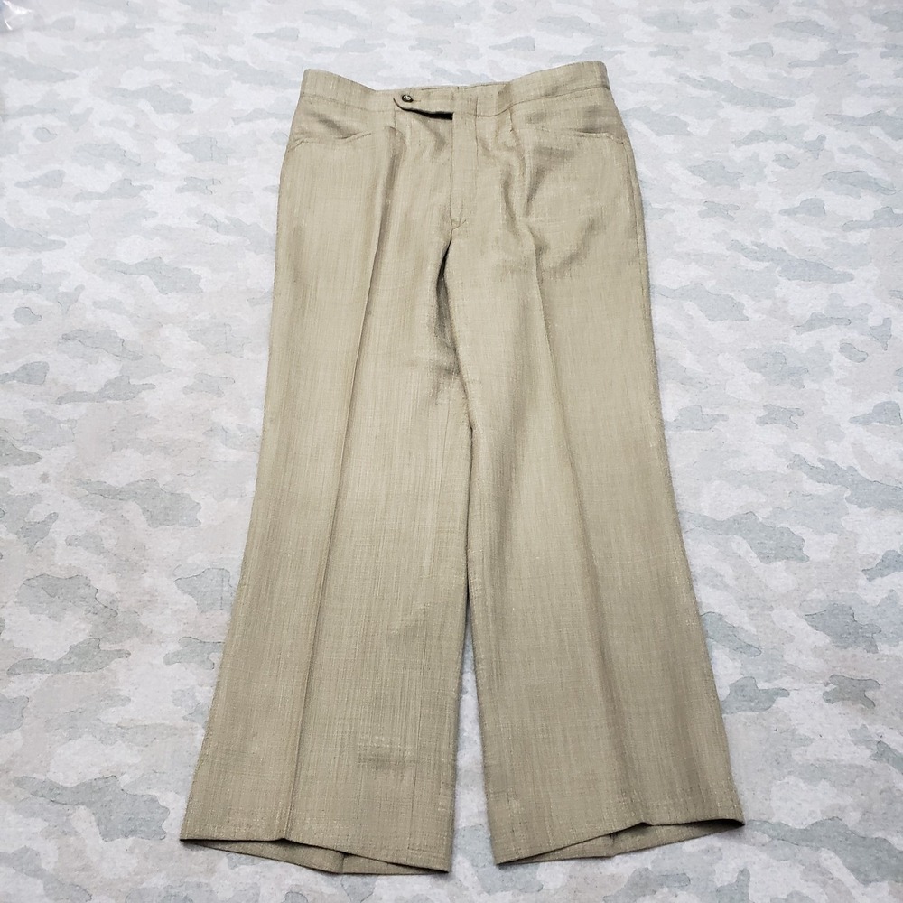 Jaymar Sansabelt Pants Mens 34x26 Green Bootcut Slacks Trousers Pockets